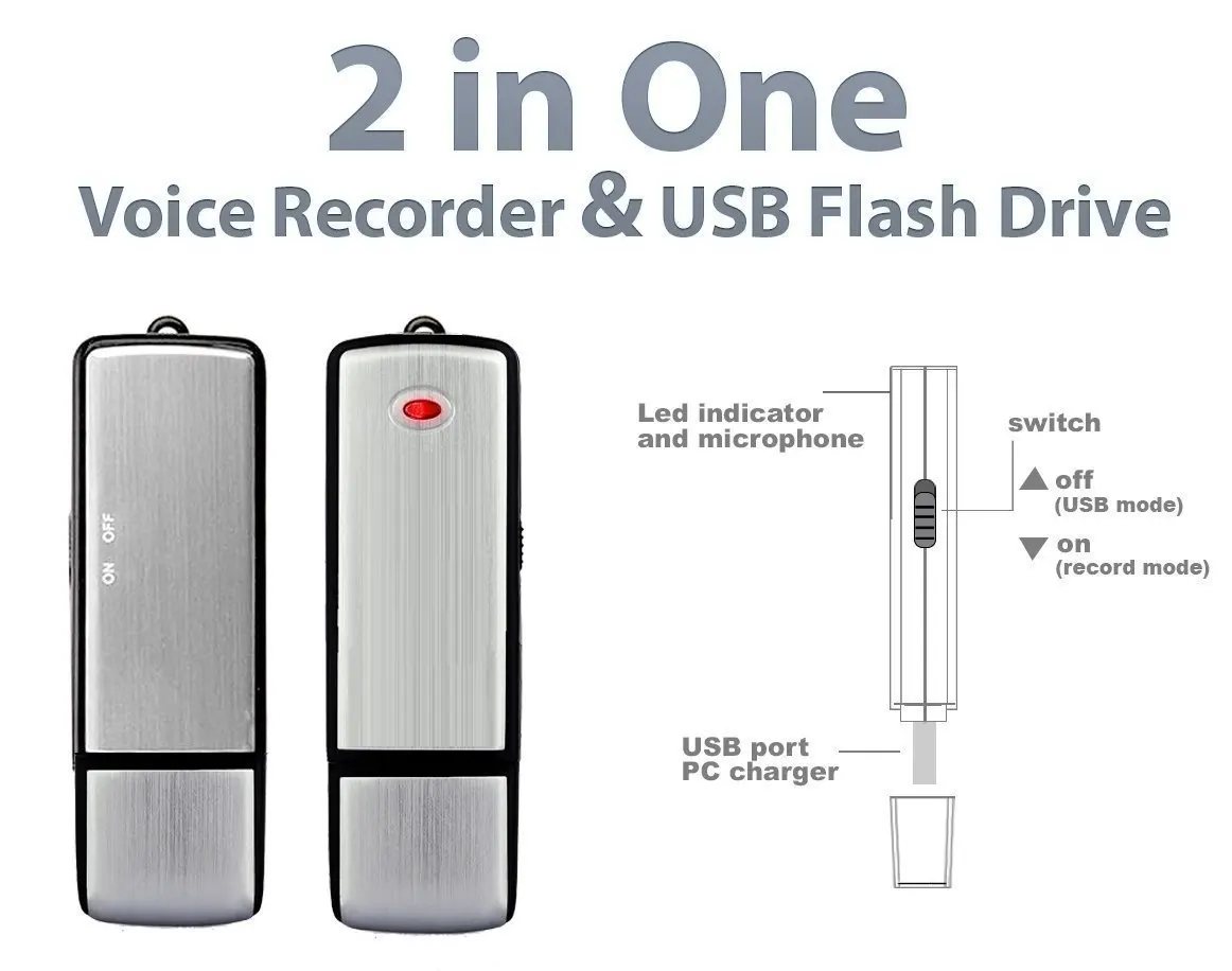 TORTOYO Professional Mini Digital Voice Recorder Smart Noise Reduction for Conference Study One Key Voice Recording Device USB