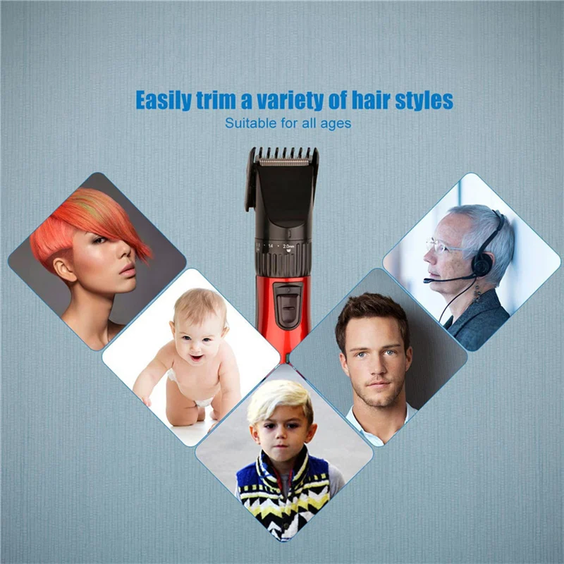 Перезаряжаемый портативный триммер для волос с низким уровнем шума, Мужская парикмахерская стрижка, Беспроводная Машинка для стрижки волос для домашнего использования, машинка для стрижки волос для взрослых и детей