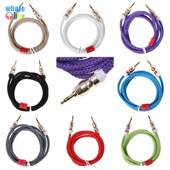 

Jack Audio Cable Jack 3.5 mm Male to Male Cloth Audio Aux Cable For iPhone Car Headphone Speaker Wire Line Aux Cord 50pcs/lot