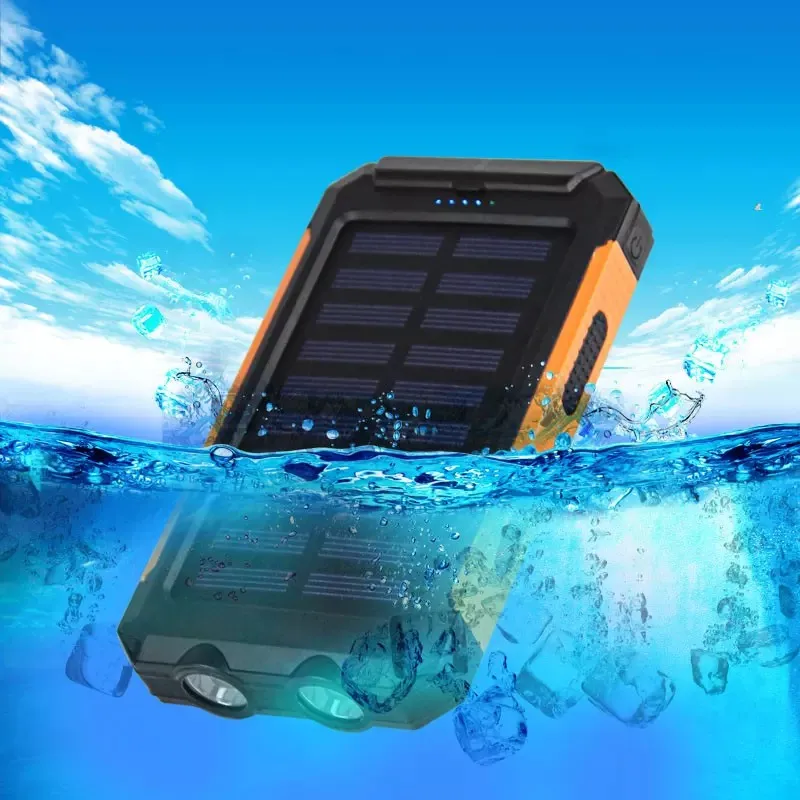 Waterproof Solar Power Bank Double Headlight Solar Mobile Power Outdoor Three-proof Compass Mobile Power Portable Charger