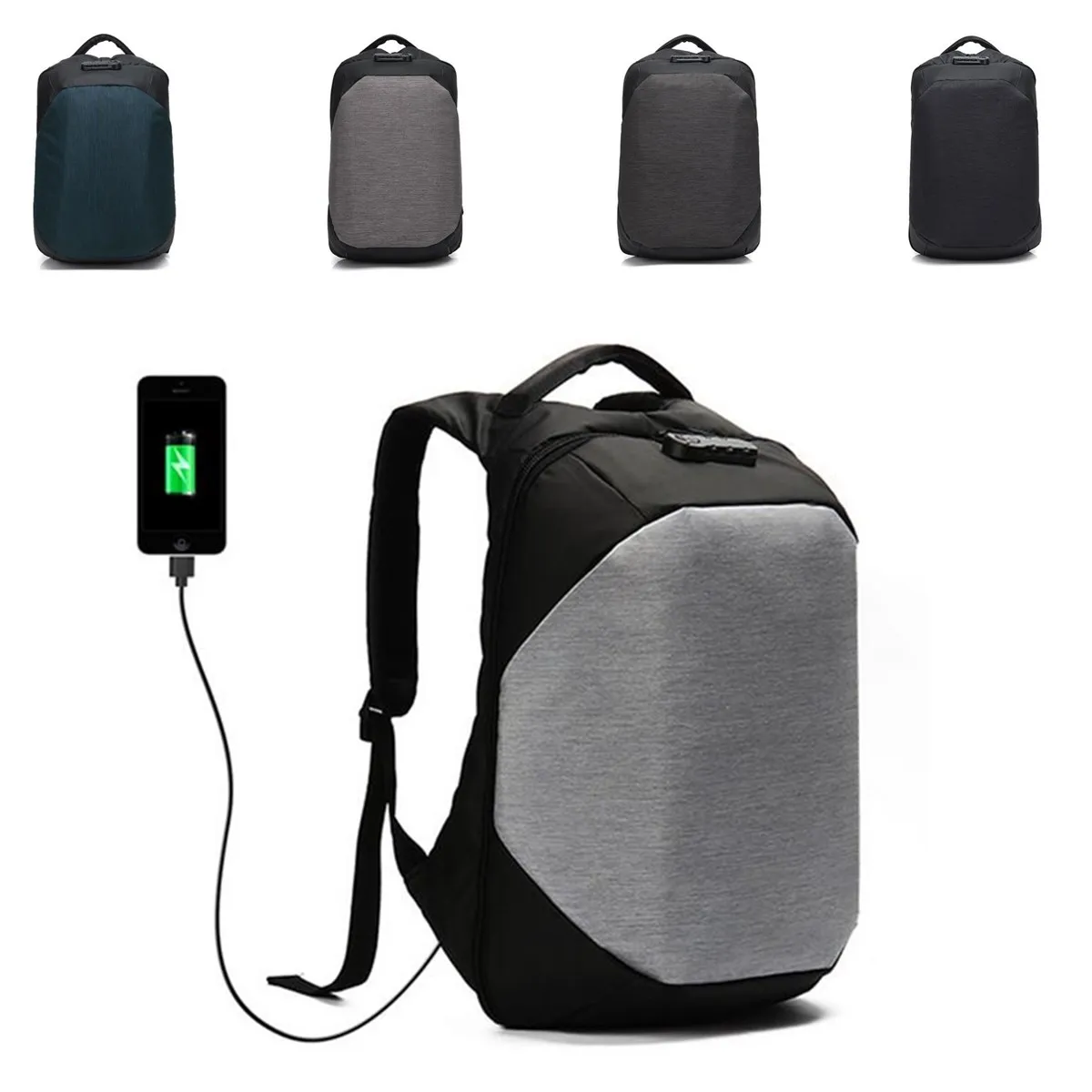 

2019 Brand 18L Men Anti-theft USB Backpack Rucksack Waterproof 15.6inch Laptop School Travel Shoulder Bag With Customs Lock