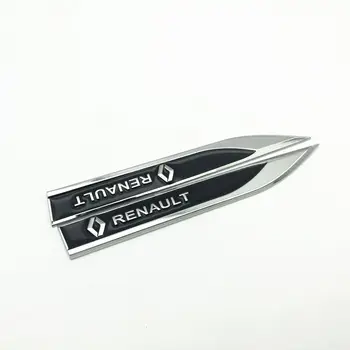 

2pcs/set Car Fender side Badge Decal rear trunk Sticker For Renault Latitude Vel Satis captur FRENDZY CLIO koleos Car styling