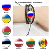 Pulsera de cuero con bandera para hombre, brazalete con bandera de Rusia, Ucrania ► Foto 1/6