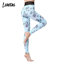 LUKITAS Fitness Women Print Yoga Tight Pants Soft Elastic Quick Dry Breathable Hip Push Up Gym Dance Workout Sports Leggings