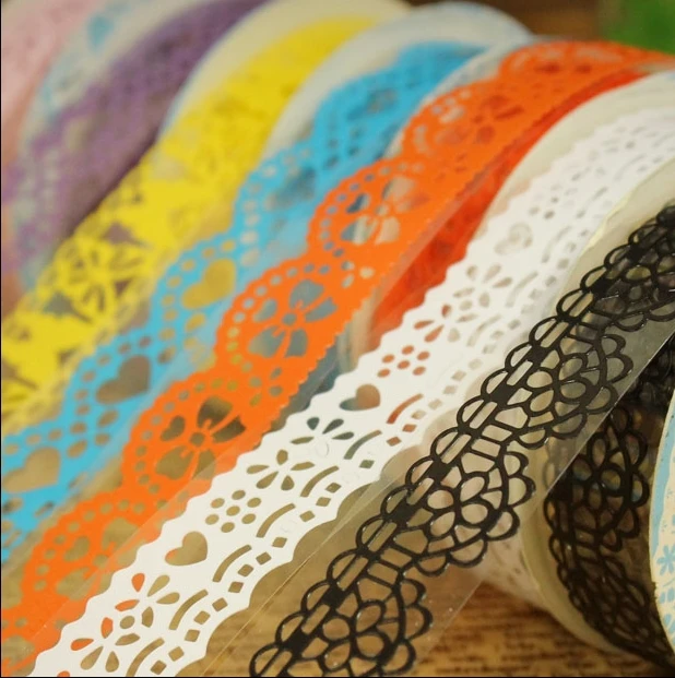 Lace Adhesive Tape DIY Photo Album Handmade Cutout Lace Tape Laciness Decoration Tape 1 Meters