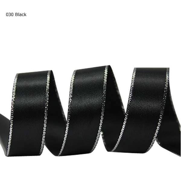 silver edge satin ribbon 030