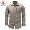 FREDD MARSHALL Mens Shirts 2022 Casual Slim Fit 100% Cotton koszula Long Sleeves Men zip Shirt Camisa masculina para hombre 117 ► Photo 3/6