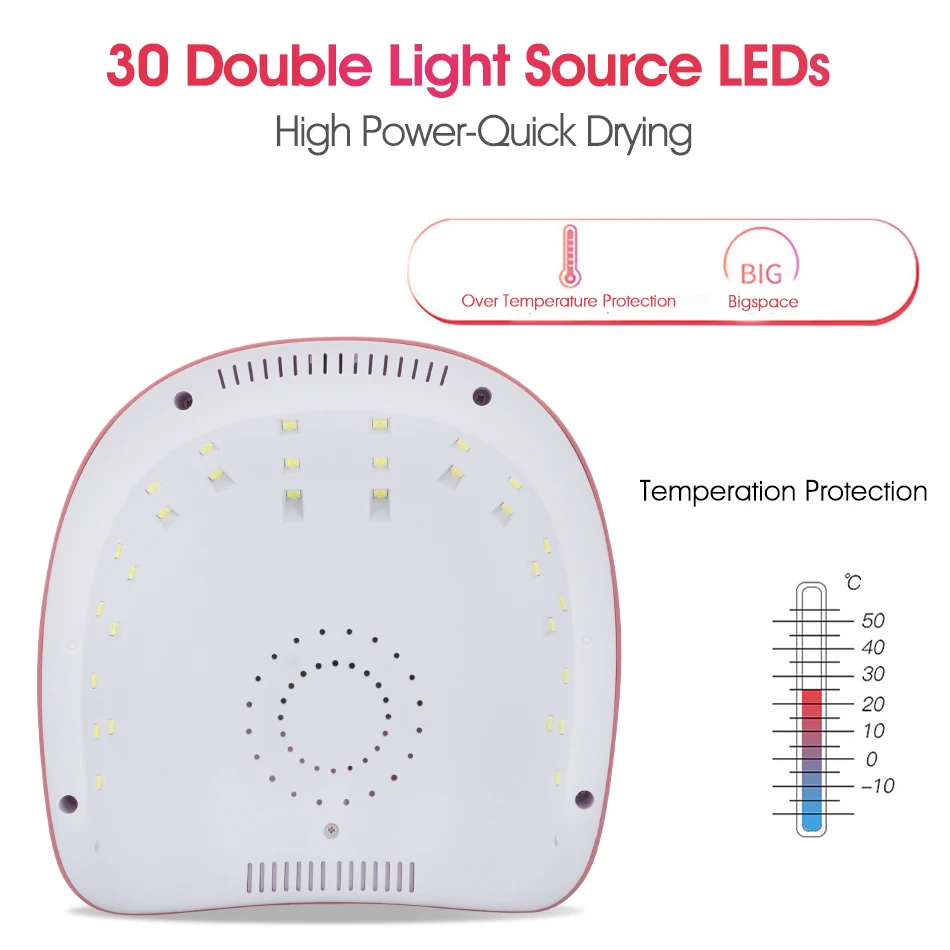  ROHWXY 60W Smart UV LED Nail Lamp For Manicure LED Nail Dryer Lamp Drying Curing Gel Polish UV LED 