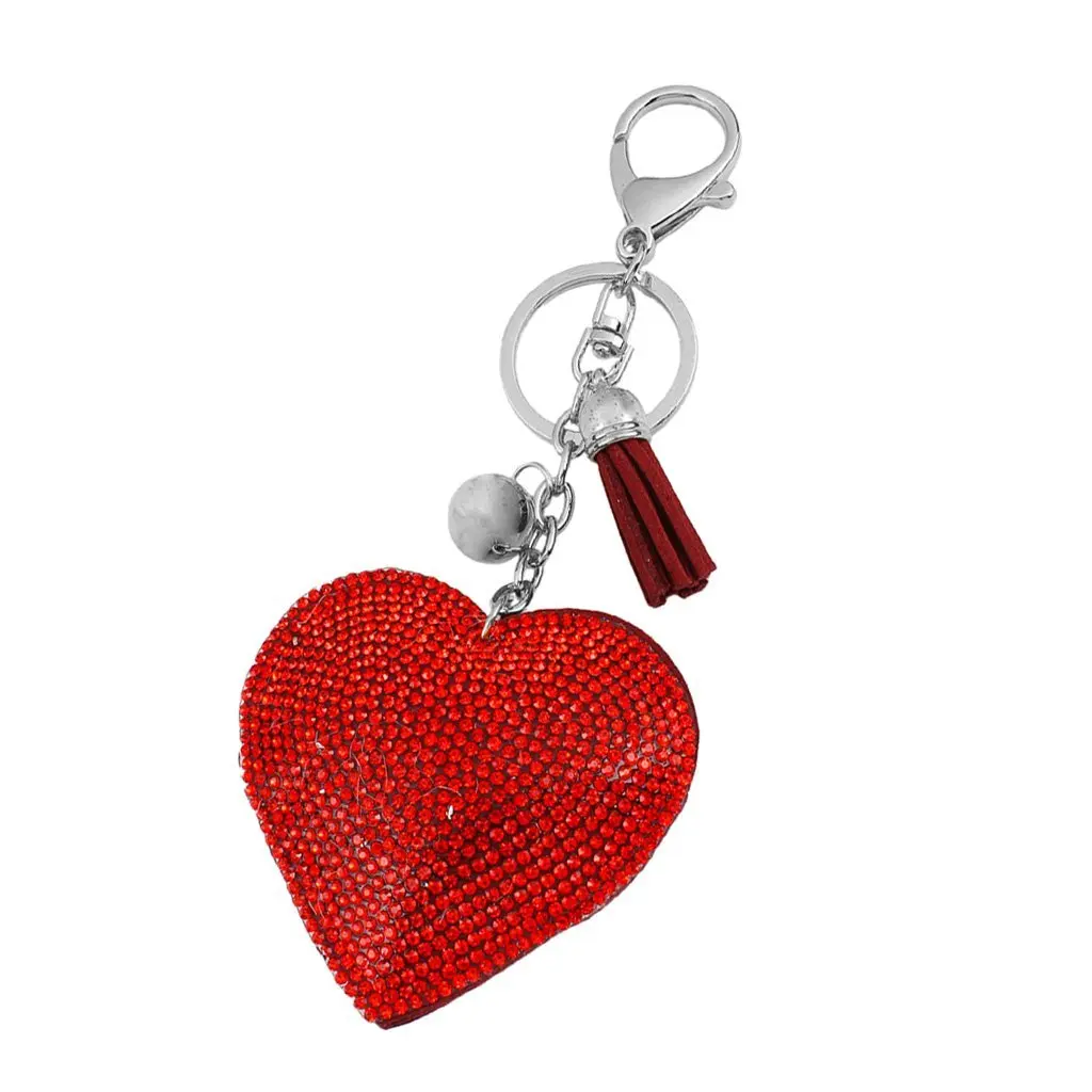 Woman Keychain Jewelry Heart Rhinestones Pendant Fashion GiftKey