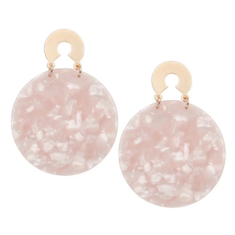 

2019 New Korean Fashion Acrylic Earrings for Women Big Round Temperament Popular Sweet Spring Summer Autumn Winter Earrings