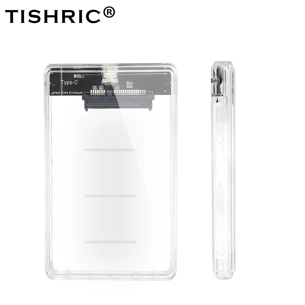 Прозрачный жесткий диск TISHRIC TYPE-C 2 5 HDD/SSD корпус жесткого диска/коробка Sata к USB