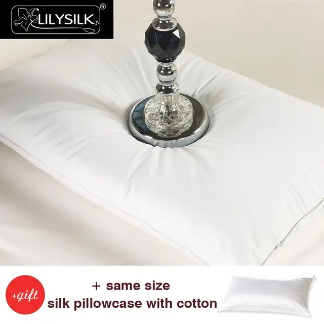 Best price at $124 Cheap Lilysilk Silk Filled Pillow Cotton Shell 100% Pure Mulberry Silk Pillow King Size Free shipping
