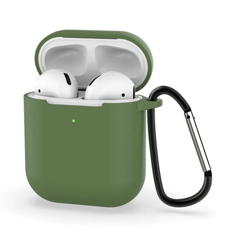 Мягкий силиконовый чехол для AirPods 2-ой противоударный чехол для Apple Air Pods 2 Чехол для наушников s Для Air Pods защитный чехол - Цвет: Mustard Green Case