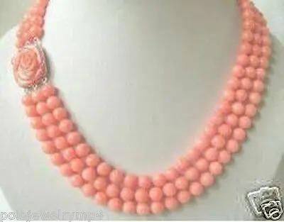

FREE SHIPPINGJ11 Jewelry 3 rows coral beads necklace