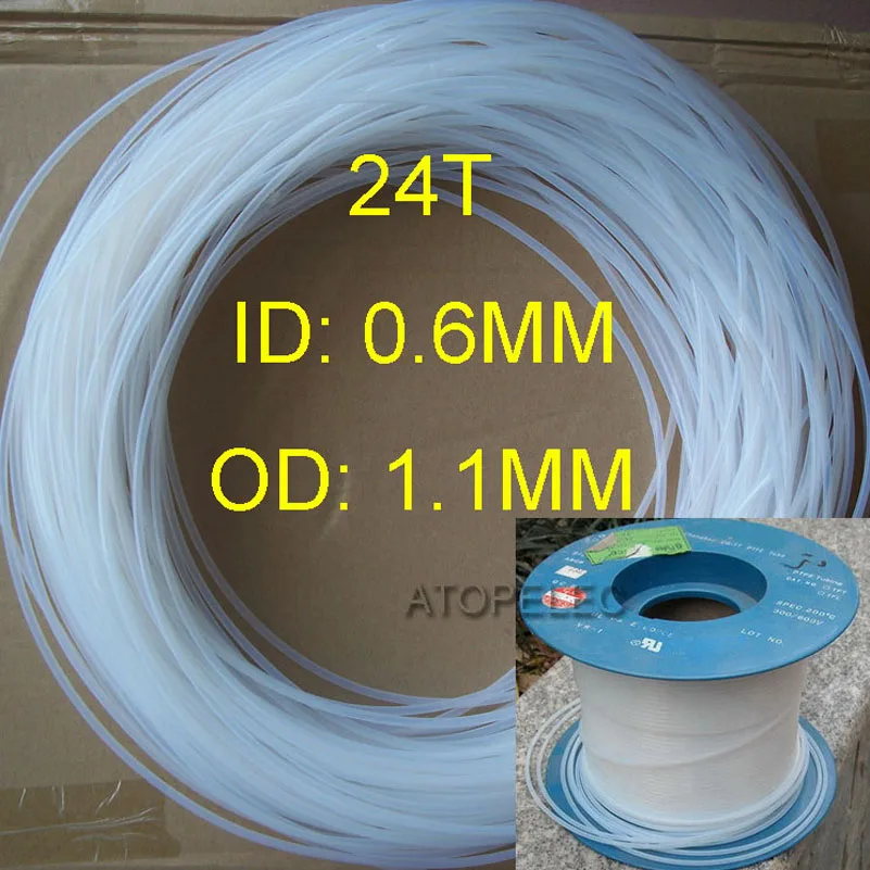 

0.6*1.1 PTFE F4 Teflon Tubing ID_0.6mm OD_1.1mm Rigid Pipe 300V High Temperature