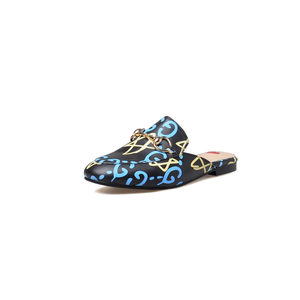 

Maguidern 2018 Women Spring Autumn Chains Mules Fashion Flat Heel Slip On Slides Slippers Loafer Women shoes