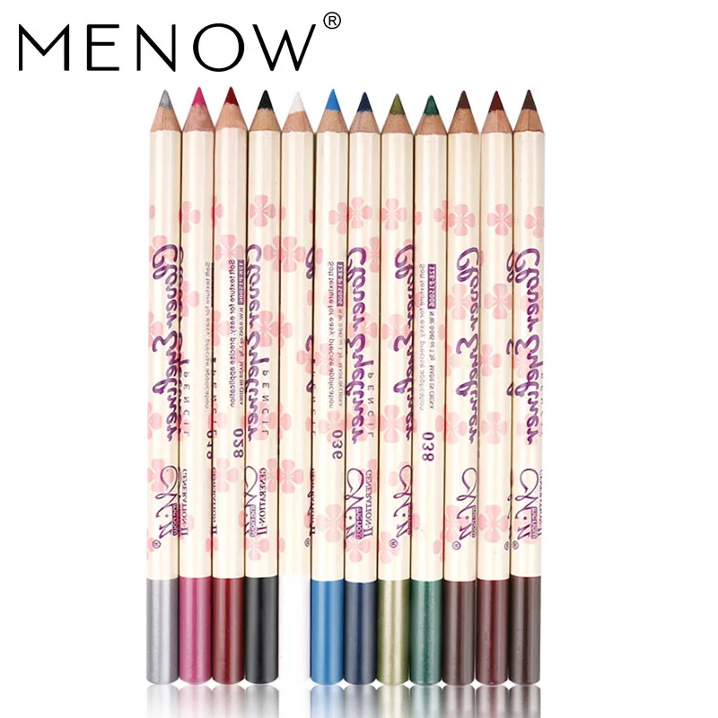 

Menow Brand Wood Pattern 12 Color/Set Eye Shadow Eyeliner Make up Waterproof Lip liner Long Lasting Cosmetic P15006