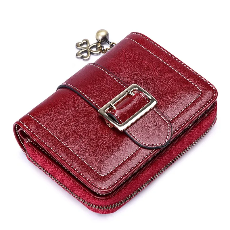 

2019 New Arrival Split Leather Short Women Wallet Small Purse Female Wallets Trendy Coin Purse with Card Holder Ladies Wallet