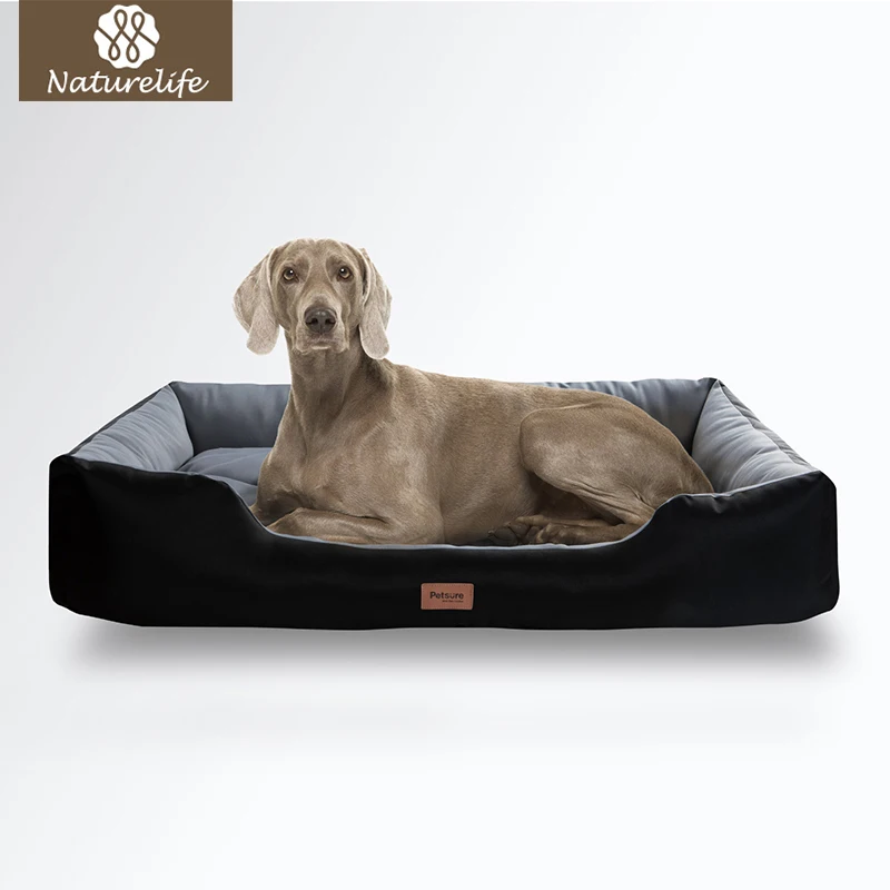 

Naturelife Resistant Oxford Fabric Dog bed Removable Washable Pet Bed Large High Loft Microfiber Fills Bed Dog Dropshipping