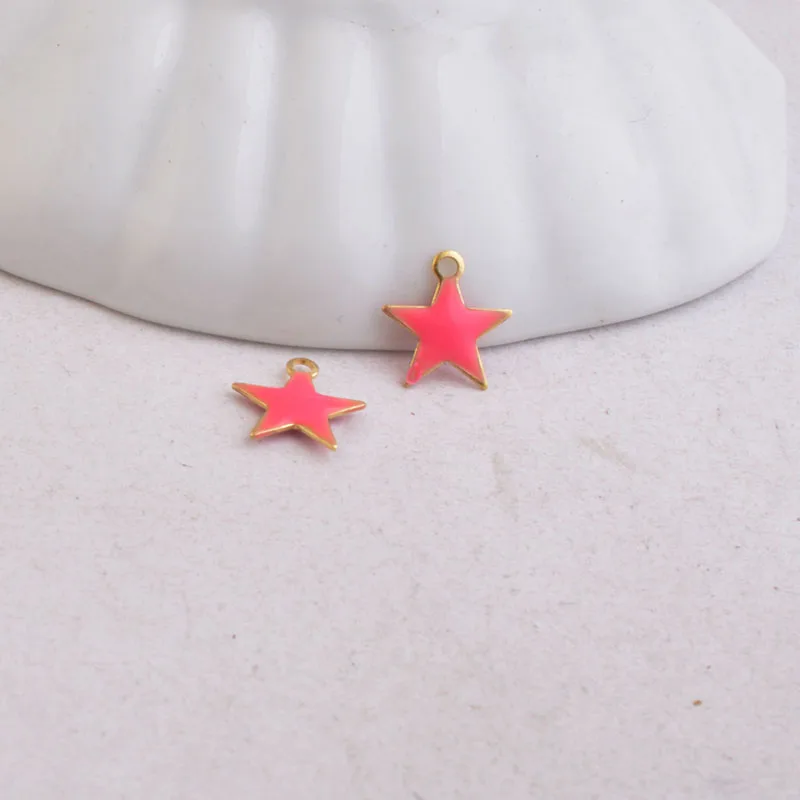 30pcs 스타 황동 매력 팔찌 목걸이 펜던트 쥬얼리 액세서리 결과에 대한 떨어지는 오일 매력