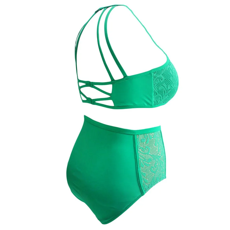 Green-Patterned-Mesh-Insert-Plus-Size-Swimwear-LC41991-9-5