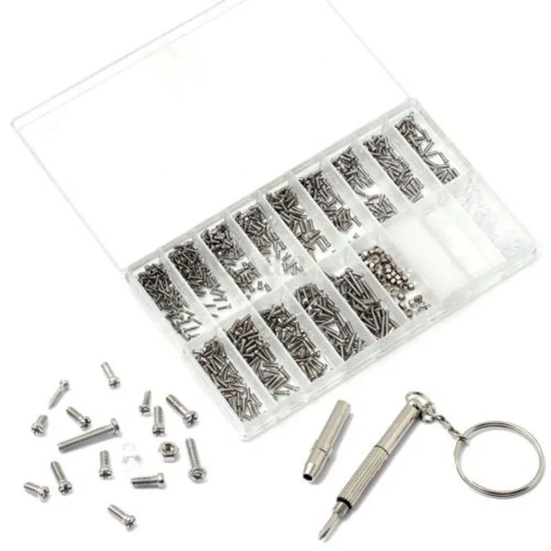 

Stainless Steel Micro Multi-functional screws nut Glasses Watch Spectacles Screws Nuts Screwdriver Repair Tool Kits 1000pcs /Set
