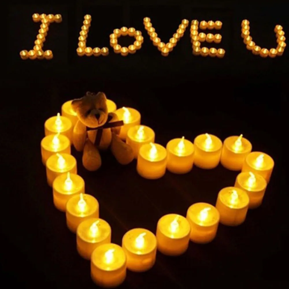 

12pcs LED Candle Lamp Simulation Flame Flashing Tea Light Home Wedding Birthday Party Decoration Valentine's Day Best Gift
