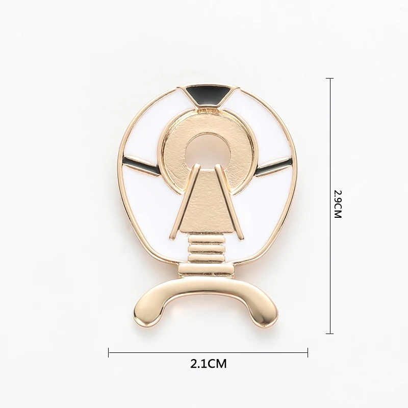 Ядерный магнитный резонансный металлический значок на лацкан Женский медицинский подарок Золотая серебряная брошь классические женские ювелирные украшения эмалированные булавки