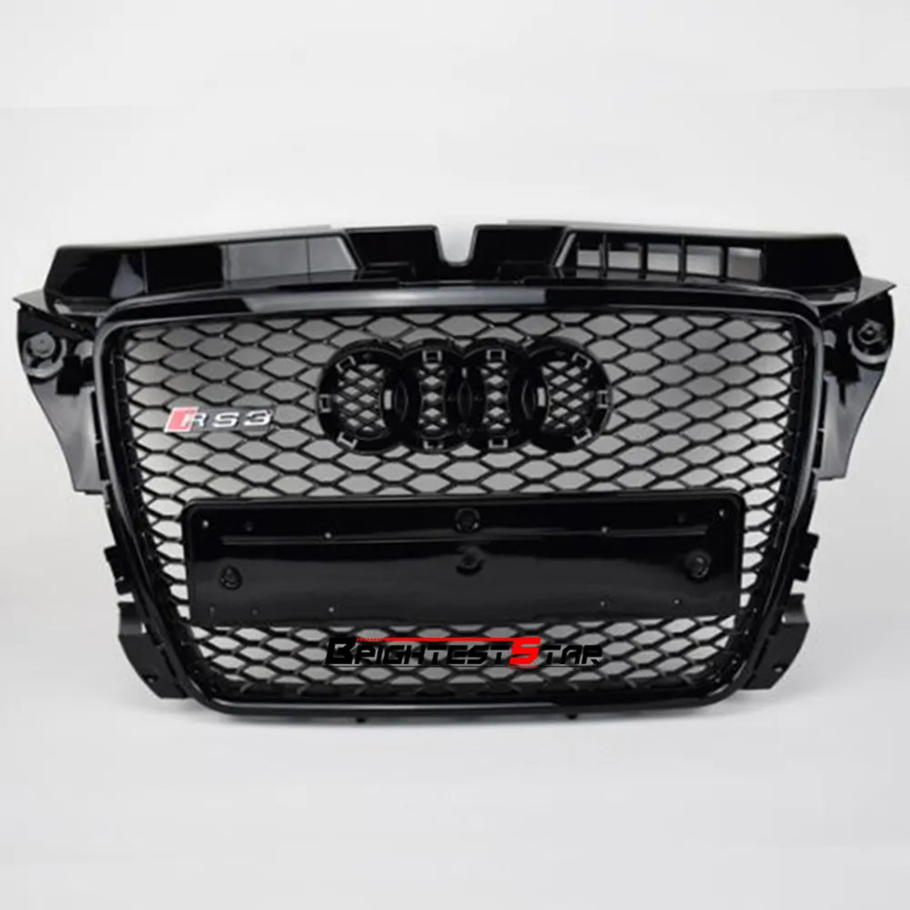 AUDI A3 Black Front Bumper Grille Audi Grill Emblem Grill Chrome Grille