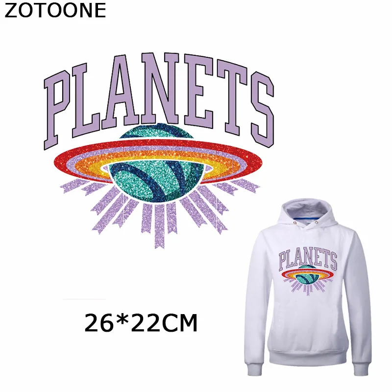 

ZOTOONE Planets Iron on Transfers Patches Space Patch for Clothing Shirts Diy Decorations Heat on Clothes Irons Parches for Kids