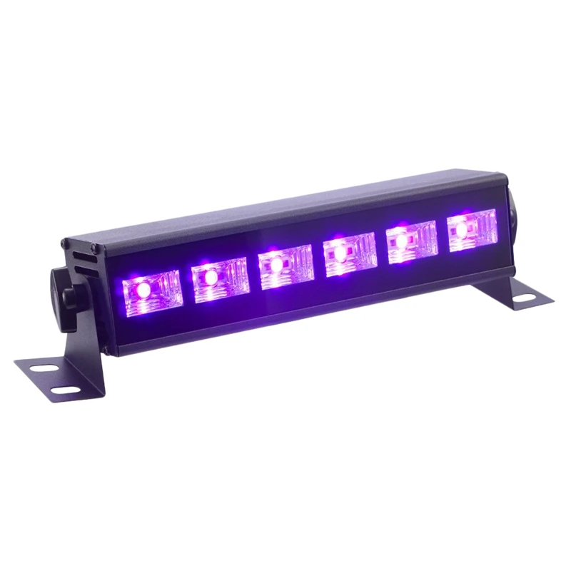 

Black Light 3W X 6 Leds Uv Bar Black Light Fixture For Party Club Dj Stage Lighting Metal Housing Black,Us Plug