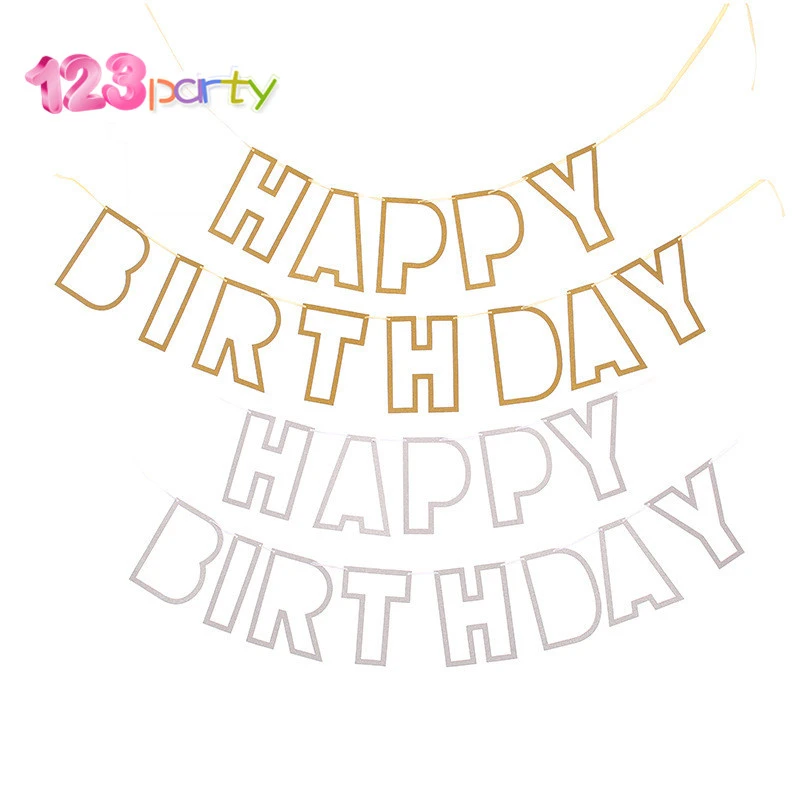 123 Party Glucklich Geburtstag Banner Gold Konfetti Luftballons Brief Banner Geburtstag Party Dekorationen Junge Madchen Kinder Party Favors Banner Luftschlangen Konfetti Aliexpress