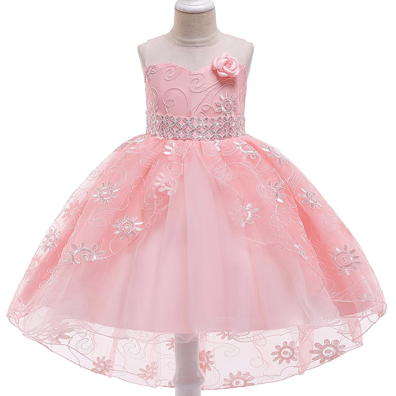 

2019 Summer Costumes Kids Dresses For Girls Clothes Half Sleeve Princess Dress Girl Birthday Party Wedding Dress 3 4 8 9 10 Year