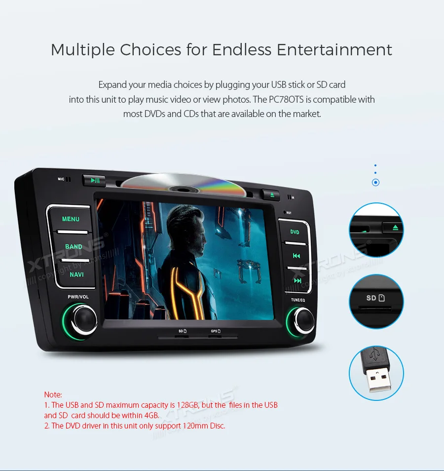 Sale XTRONS 7" Android 8.1 2din Car Multimedia DVD Player for Skoda Octavia 2009-2013/Yeti 2008-2014 RCA GPS Navigation 11
