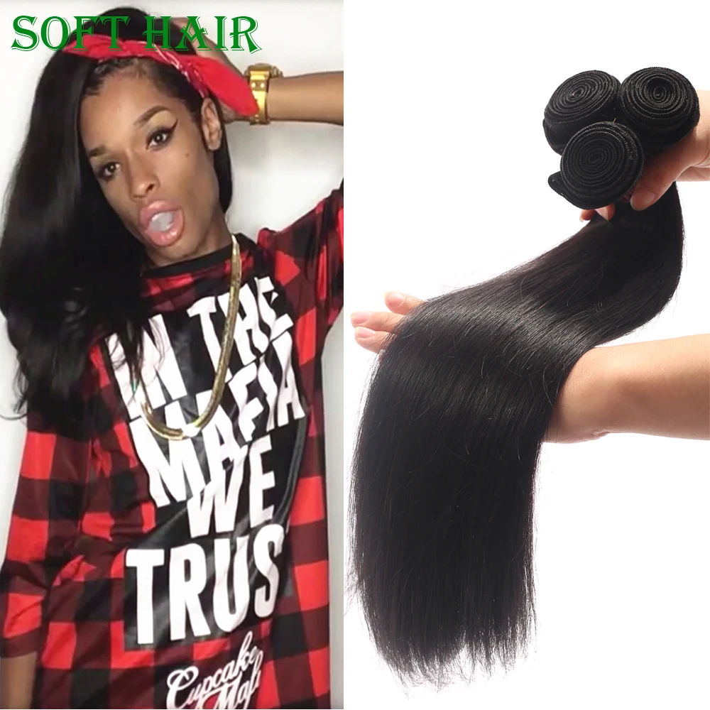 

7A Indian Straight Virgin Hair 3 Bundles Indian Virgin Hair Straight Unprocessed  Straight Hair 100% Human Hair Weave