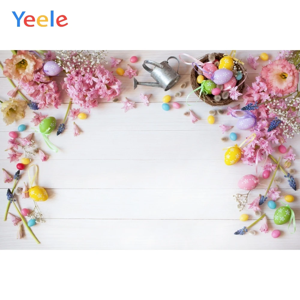 

Yeele Solid Wooden Backdrops Baby Colorful Eggs Flowers Vinyl Photography Background Photographic Backdrop For Photo Studio
