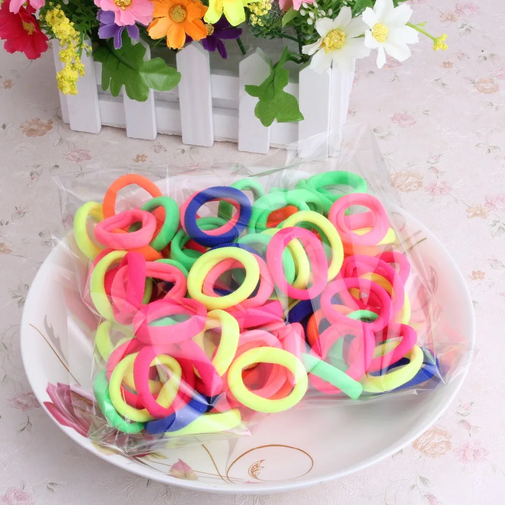 M MISM 90PCS Multicolor Elastic Hair Bands Gum Rubber Band for Kids Girls Small Hair Accessories