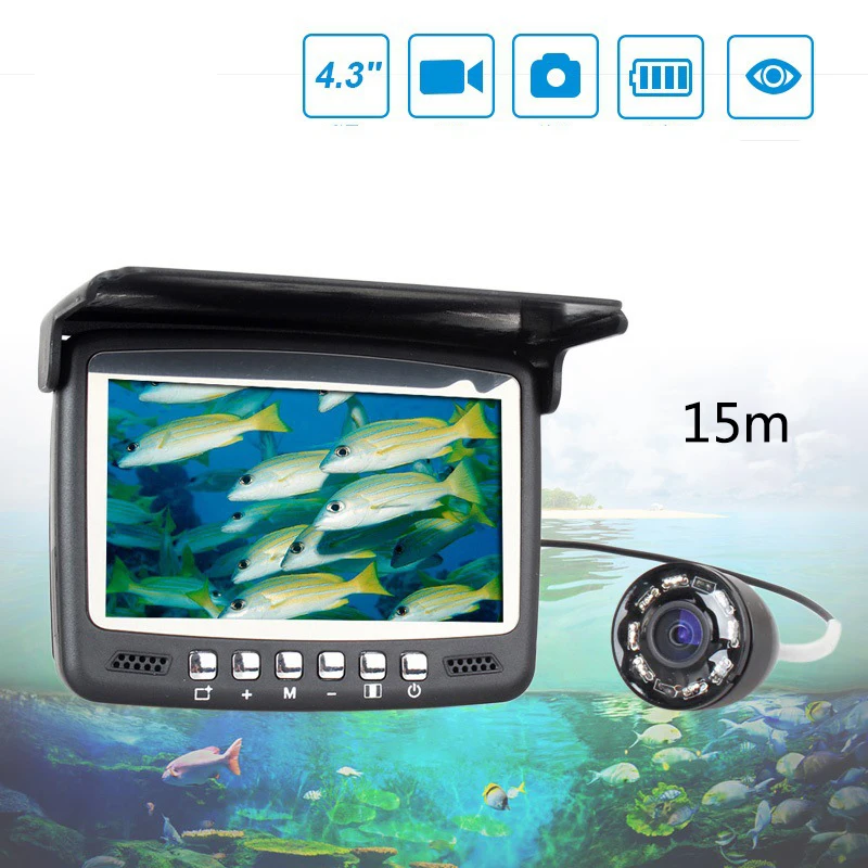 Высокое разрешение подводная камера детектор рыбы морской Gps 15 м дюймов 4,3 дюймов визуальное фишинг устройство подводная камера рыба поиск