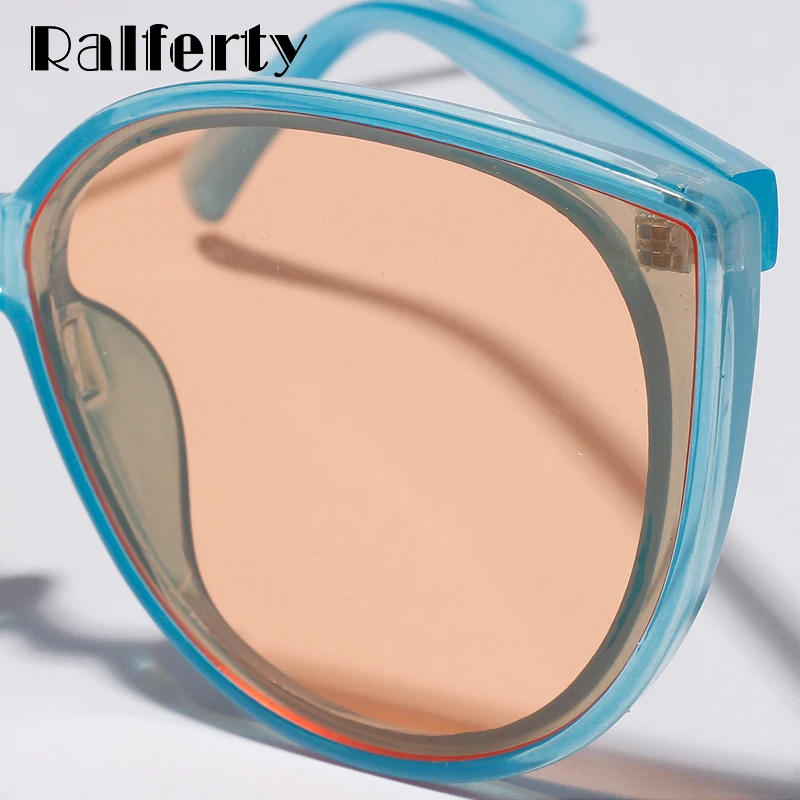 Ralferty Cateye Солнцезащитные очки женские винтажные прозрачные линзы очки ретро солнцезащитные очки «кошачий глаз» женские очки UV400 оттенки Oculos W19024
