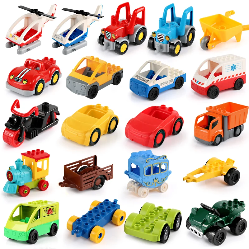 

Big Size Car Fire Truck Motorcycle Building Blocks Vehicle Accessories Compatible Large Particles Brick Toys for Children Gift