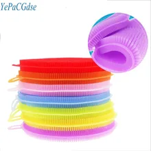 Food grade silicone dishwashing brush round fruit and vegetable brush double sided bristles artifact artifact kitchen cleaning