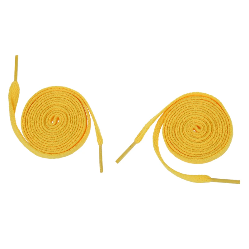 Пара желтых плоских струн широкие шнурки для спортивной обуви