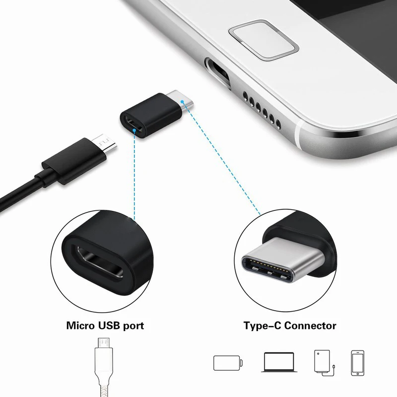BBSW Type C Adapter Micro USB to USB C Cable Data Syncing Charger For Samsung Galaxy Note 8 S8 Plus XIAOMI HUAWEI OnePlus 5 3 T (6)