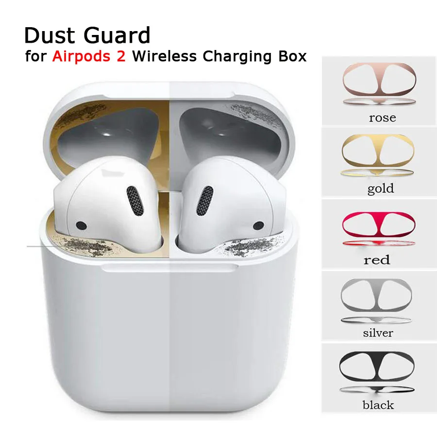 

For Airpods 2 Dust Guard Metal Protective Sticker Earphone Case Shell Skin Protector for Apple AirPods Accessories