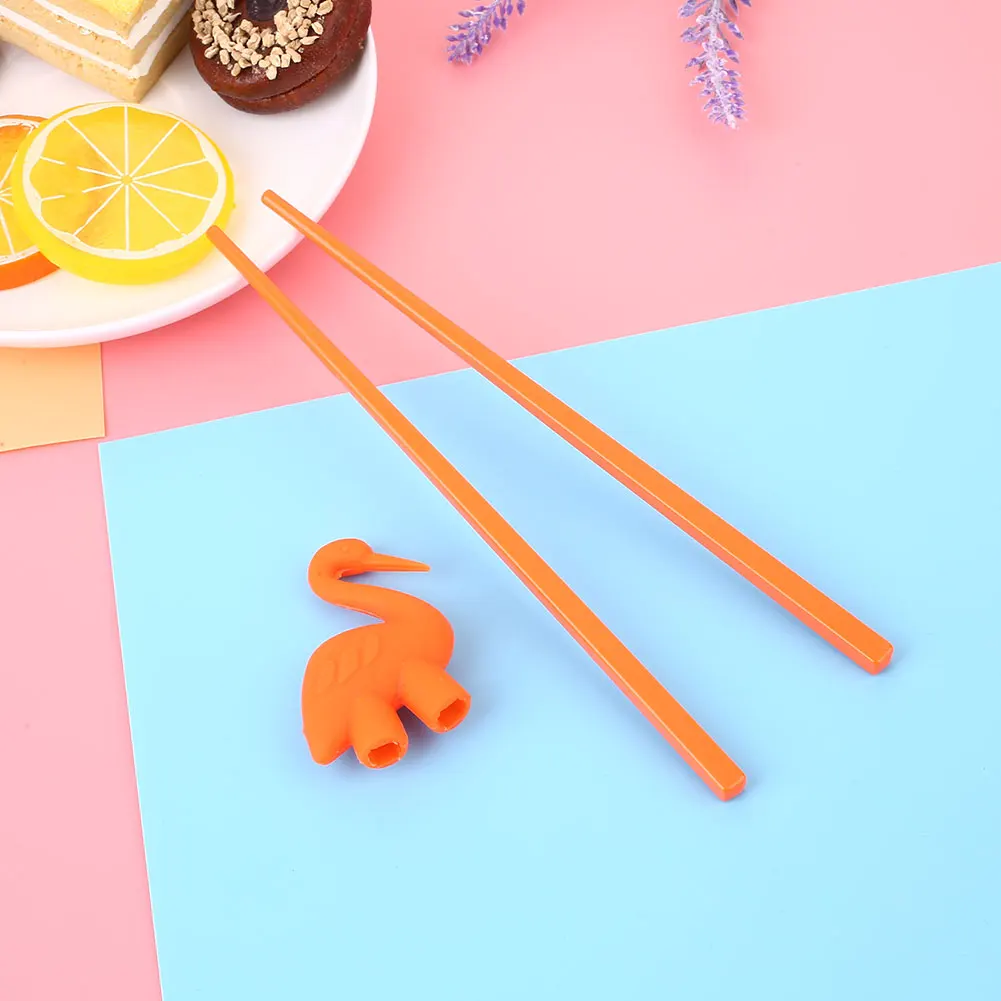 1 пара Детские палочки для еды мультфильм Фламинго стиль начинающих обучение потребление пищи помощник инструмент китайский Чоп палочки обучающий