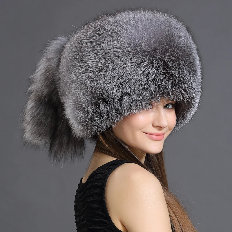 Buy Hot Sale Real Fox Fur Hat for women winter Fox fur