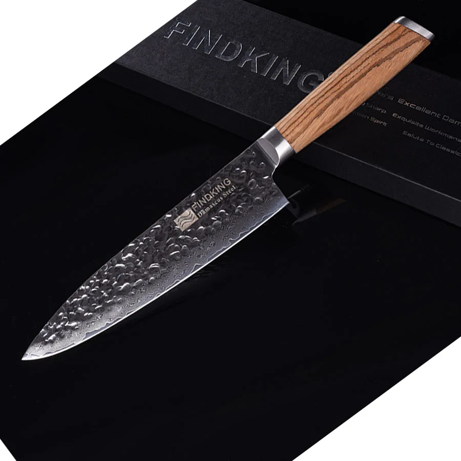 FINDKING 2017 новый нож с деревянной ручкой дамасский 8 дюймов профессиональный шеф