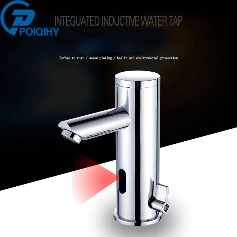 Bathroom Faucet Sensor Faucet Automatic Inflrared Sensor Hand Touch Tap Hot Cold Mixer Chrome Polished Sink Mixer