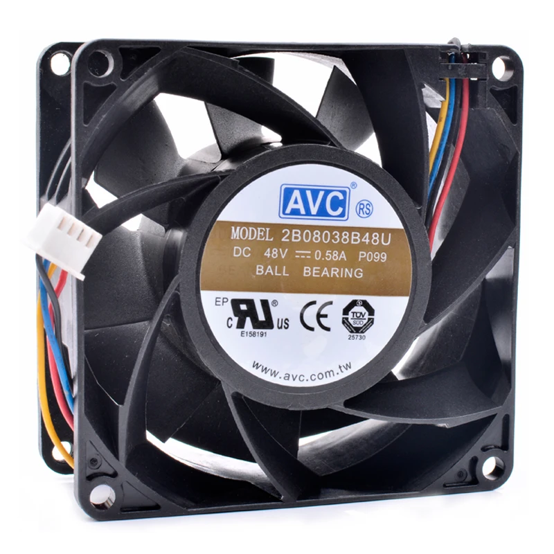 Оригинальный 2B08038B48U 8 см 8038 80x80x38 мм 48В 0.58A Коммуникационный сервер шасси