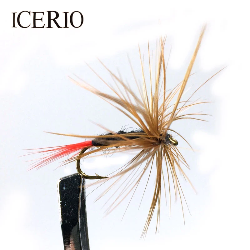 ICERIO 10 шт. #10 коричневые приманки для ловли нахлыстом с красным хвостом форели|trout